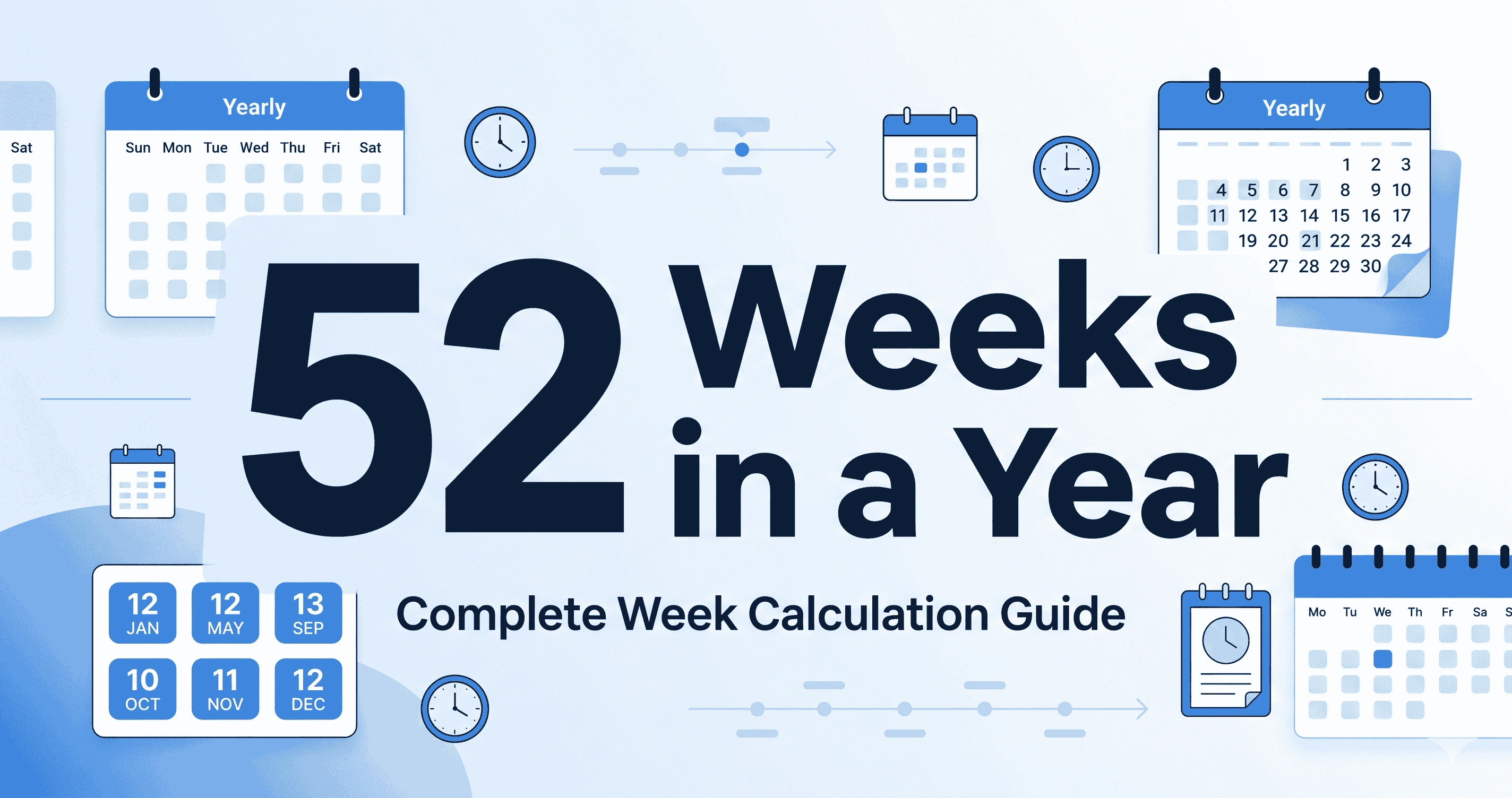 Calendar with 52 weeks highlighted